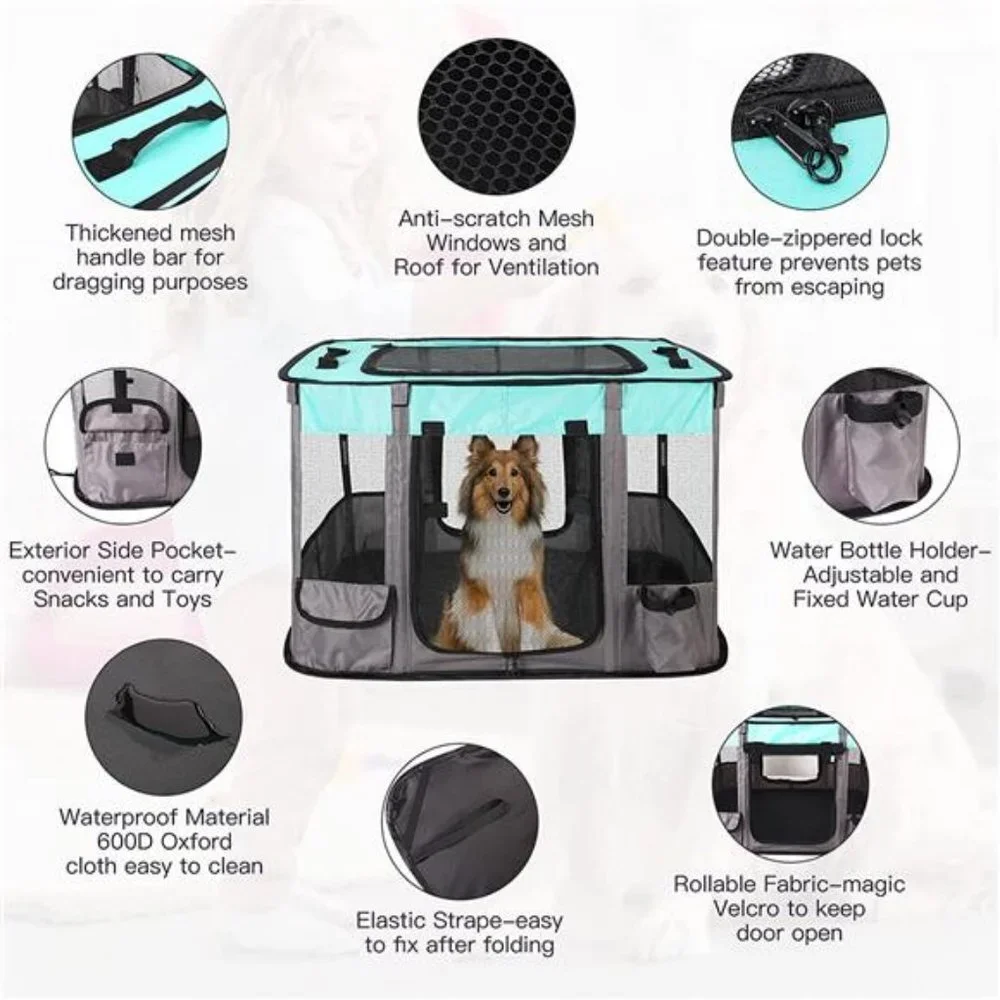 Pet Playpen, Foldable Dog Cat Playpens for Small Animals + Free Carrying Case